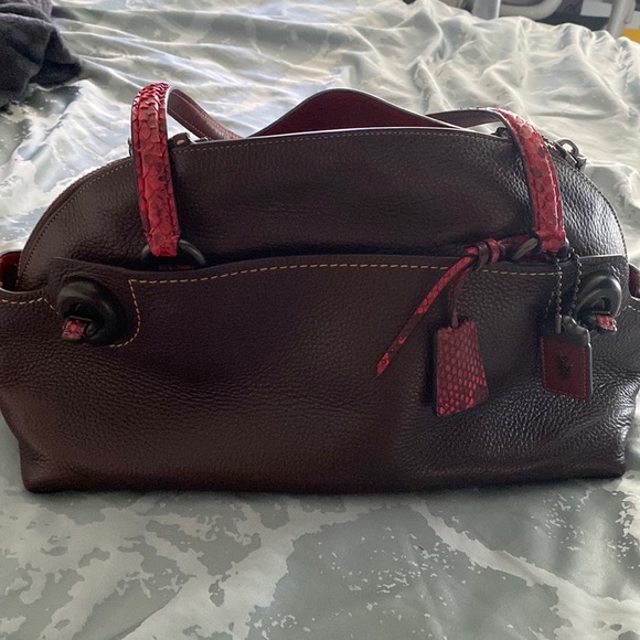 Coach Handbags - Coach Outlaw Satchel With Red Snakeskin Detail, Oxblood